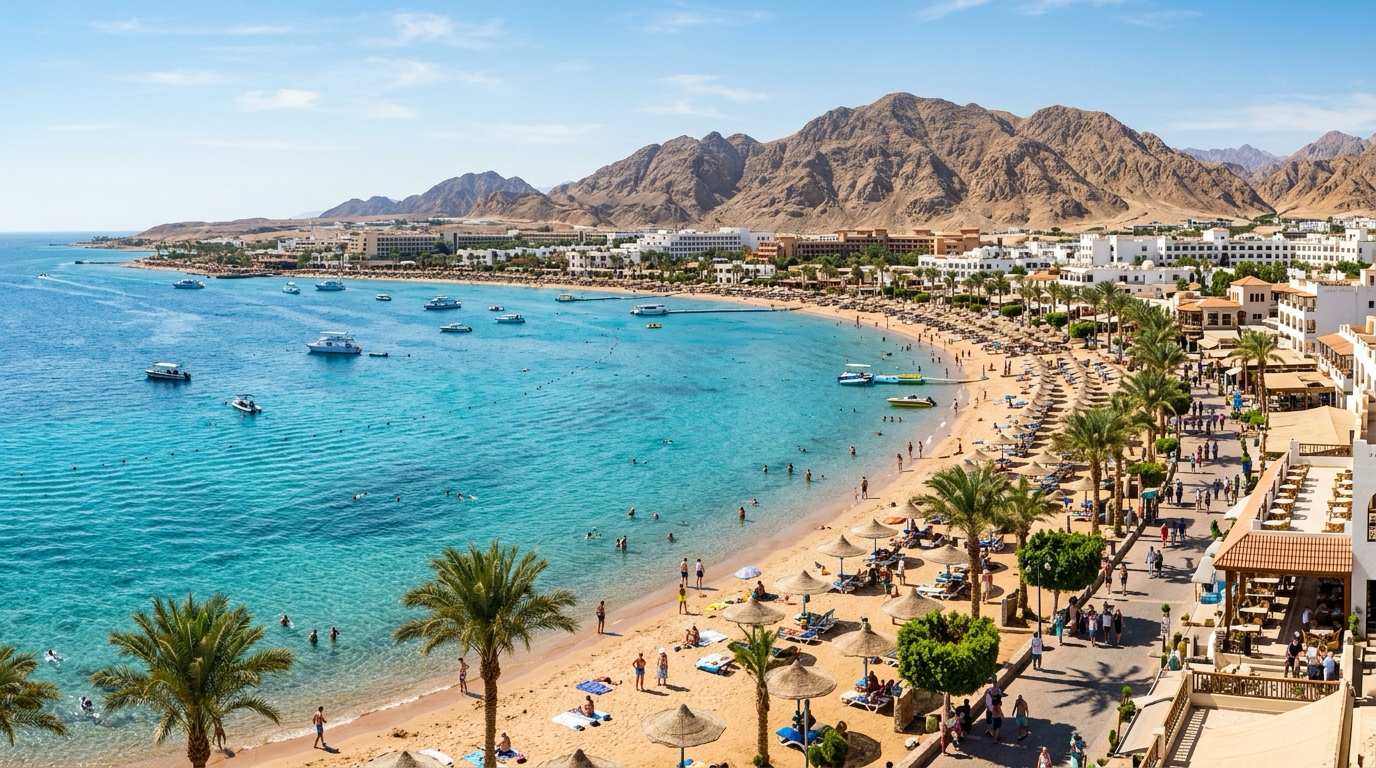 Живописная бухта Наама Бэй и лазурное Красное море в Шарм-эль-Шейхе
