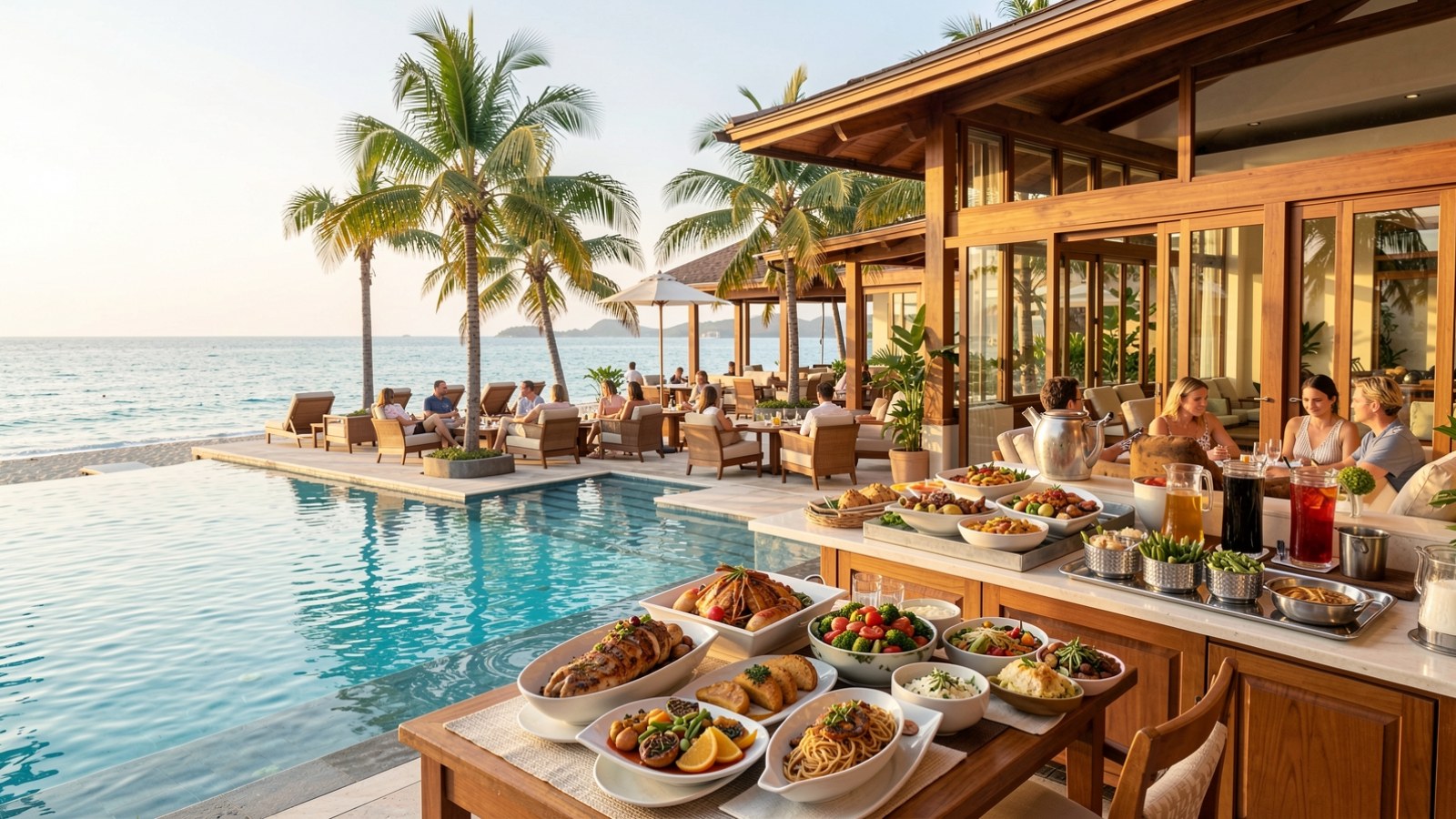 шведский стол в курортном отеле по системе all inclusive